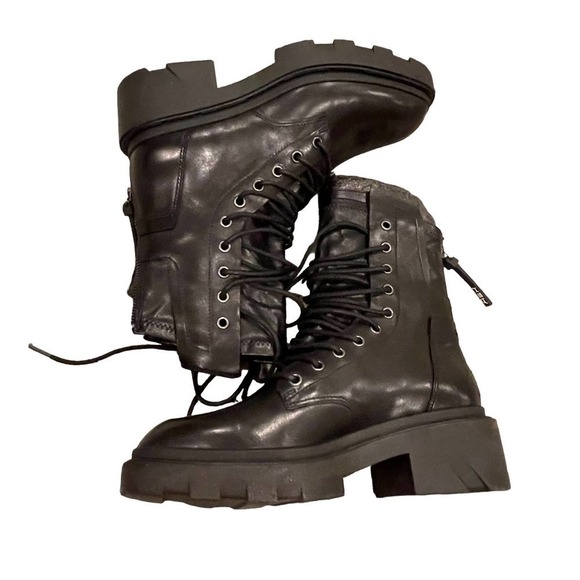 ASH Madness Block Heel Combat Boots Black Size 39 NWT - Picture 6 of 10
